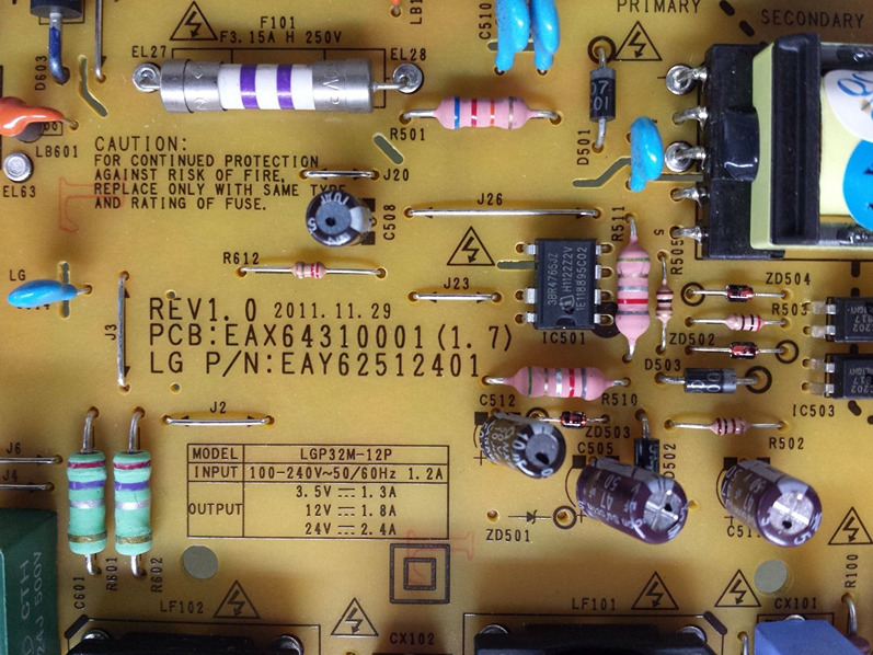 Lg Power Supply Board Eax64310001 (1.7) Eay62512401